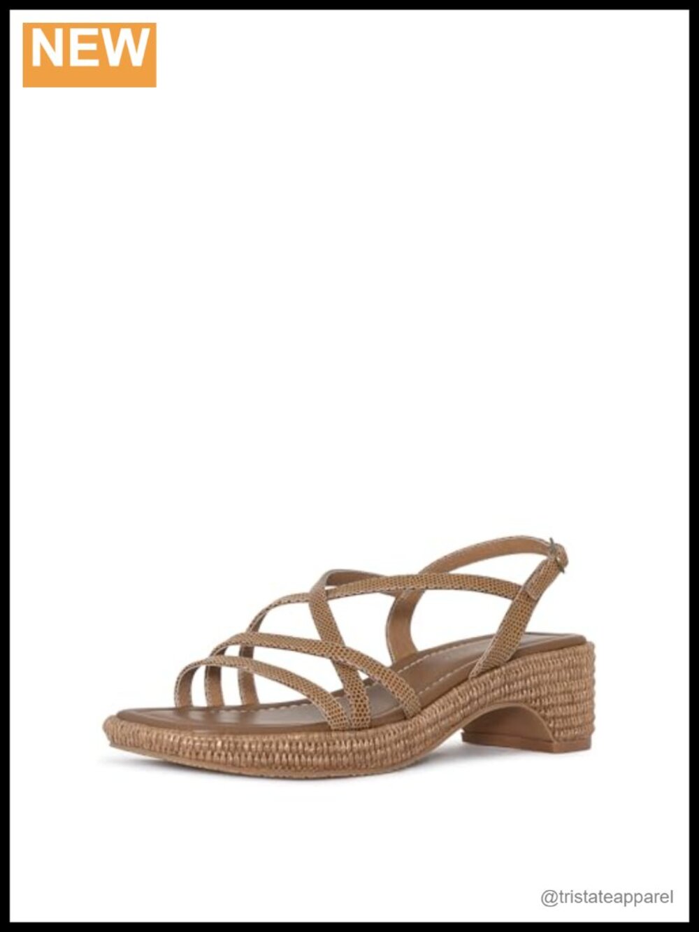 Lizard Print Leather Platform Slingback Sandals